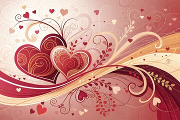 abstract floral background with hearts abstract pattern of hearts on valentine background