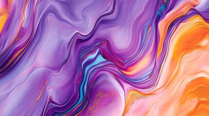 Obraz premium Abstract Colorful Swirls of Violet, Orange, and Blue Tones