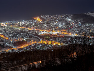 Fototapeta premium 北海道 小樽 毛無山 毛無峠 朝里 夜景 都市景観