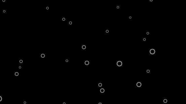 Bubble animation on black background.