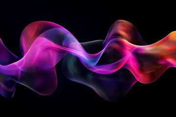 Vibrant abstract waves of color flowing gracefully against a dark background, creating a dynamic visual effect