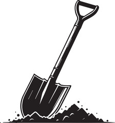 shovel and spade silhouette vector