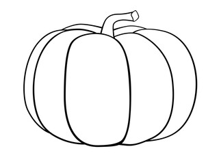 Pumpkin - a linear vector element for children's or adult coloring. Pumpkin - a template for cutting or coloring.	
