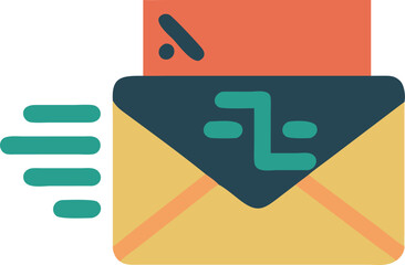 Scheduled Email Vector Illustration with Clock Icon