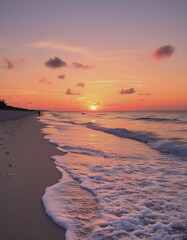 Fototapeta premium sunset on the beach, with white tones