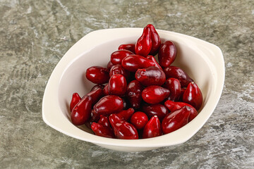 Ripe sweet juicy digberry cornel