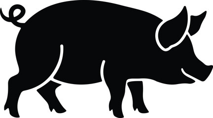 silhouette of pig farm animal isolated icon vector illustration desing