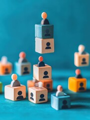 blocks with people icons in a human resource management concept generative ai