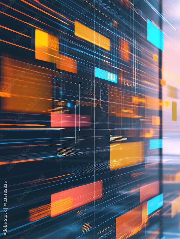 Poster agile project management concept with scrum and iteration boards abstract illustration background