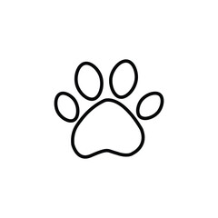 Cat or dog paw icon. Paw icon. Dog, cat paw icon. Zoo, vet logo element. Paw print vector symbol. Vector illustration.