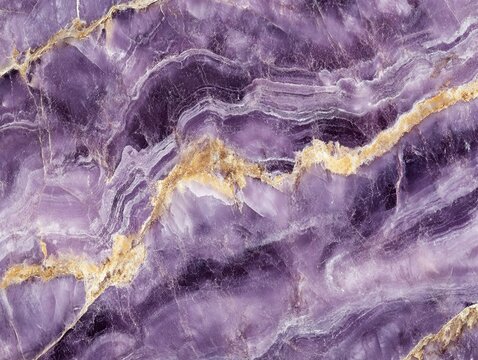 Abstract amethyst stone texture with golden veins, intricate patterns and gradient color
