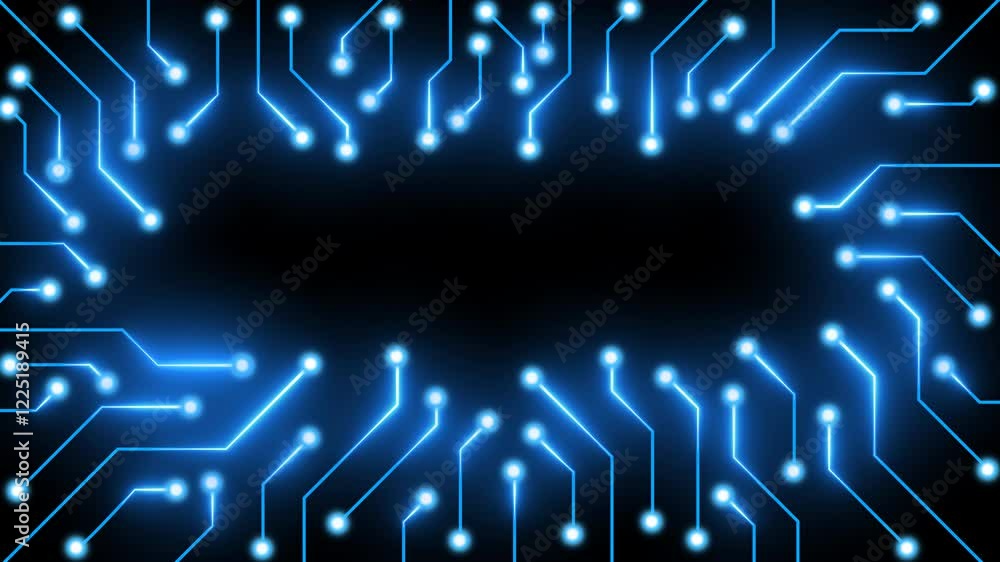 Aufkleber circuit line frame for futuristic animation background