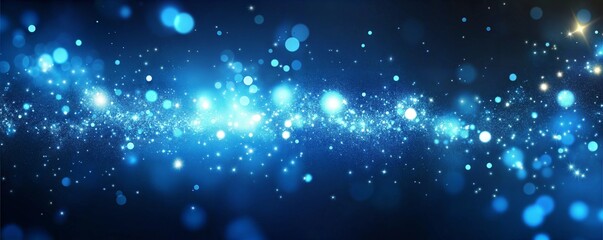 Obraz premium Dreamy Blue Sparkling Light Background – Abstract Bokeh Glow Effect