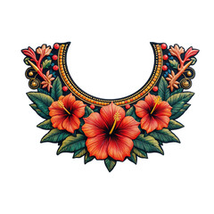 Traditional Folk Neckline Embroidery Pattern