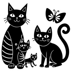 black and white cats
