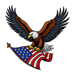 Stylized Eagle with American Flag