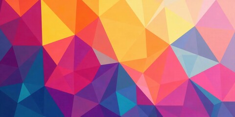 Fototapeta premium Vibrant Abstract Polygonal Design Featuring a Spectrum of Hues, Ideal for Modern Presentations and Digital Media