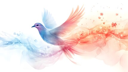 Obraz premium Ethereal Avian Essence Vibrant Digital Bird Artwork