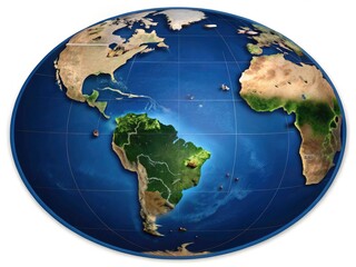 Fototapeta premium Cape Verde's detailed panoramic map: a dark oval showcasing the islands and their intricate geography.