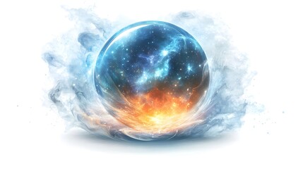 Captivating Celestial Orb Amidst Cosmic Energies