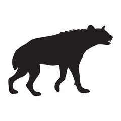 Hyena black vector silhouette vector illustration with white background
