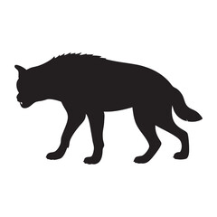 Hyena black vector silhouette vector illustration with white background