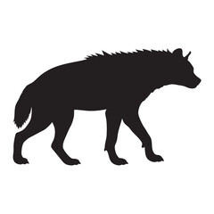 Hyena black vector silhouette vector illustration with white background