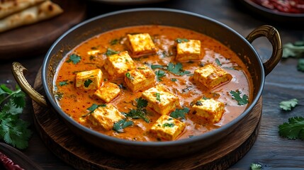 Delicious paneer cubes being fried or cooked in a shallow frying pan
