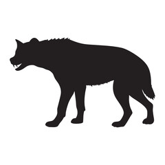 Hyena black vector silhouette vector illustration with white background