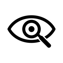 Illustration showing a black eye (see) icon on a white background