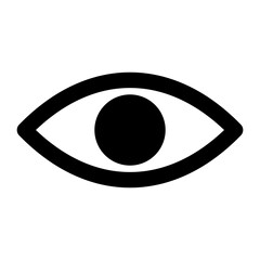 Illustration showing a black eye (see) icon on a white background