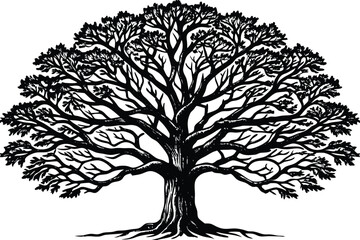 Obraz premium trees silhouette vector isolated on white background