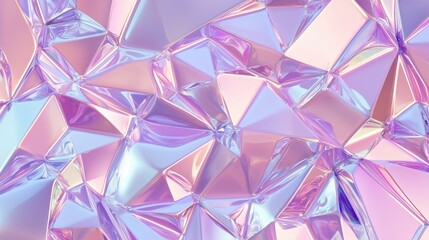 Iridescent abstract geometric crystal pattern with pastel colors