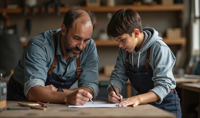 Fototapeta premium Mentor Guiding Apprentice