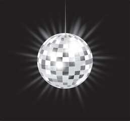 Disco mirror ball, vector image