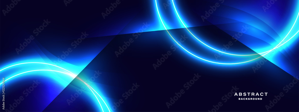 Poster abstract futuristic background with glowing neon light effect.vector illustration.