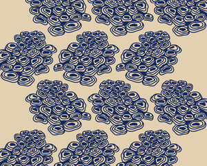 Coral reef vintage pattern background layout illustration vector fabric textile print art editable