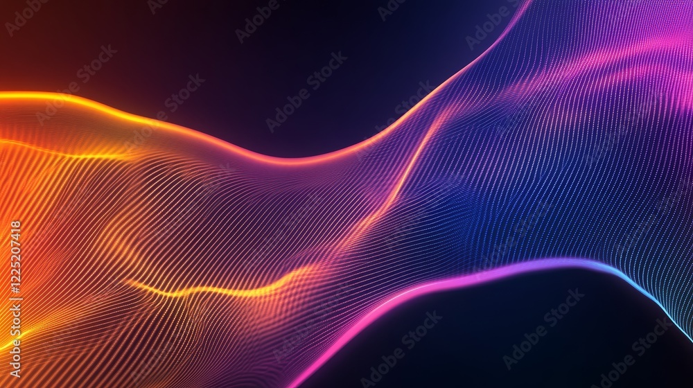 Poster vibrant abstract waves of color flow seamlessly, creating a dynamic visual experience in a dark sett