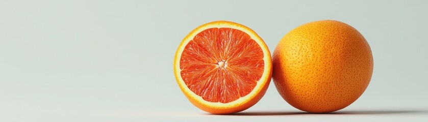Freshly sliced orange showcasing vibrant color and juicy texture, perfect for highlighting healthy eating and citrus fruits.