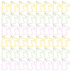COLORFUL SPRING BUNNIES DESIGN PATTERN TEXTURE
