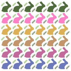 COLORFUL SPRING BUNNIES PATTERN TEXTURE BACKGROUND VECTOR