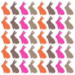 COLORFUL SPRING BUNNIES PATTERN TEXTURE BACKGROUND VECTOR