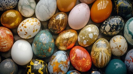 various kinds of beautiful eggs