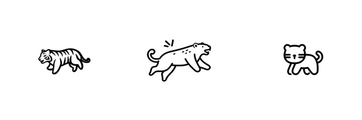 Fototapeta premium hipster label modern icon illustration of a tiger line outline logo