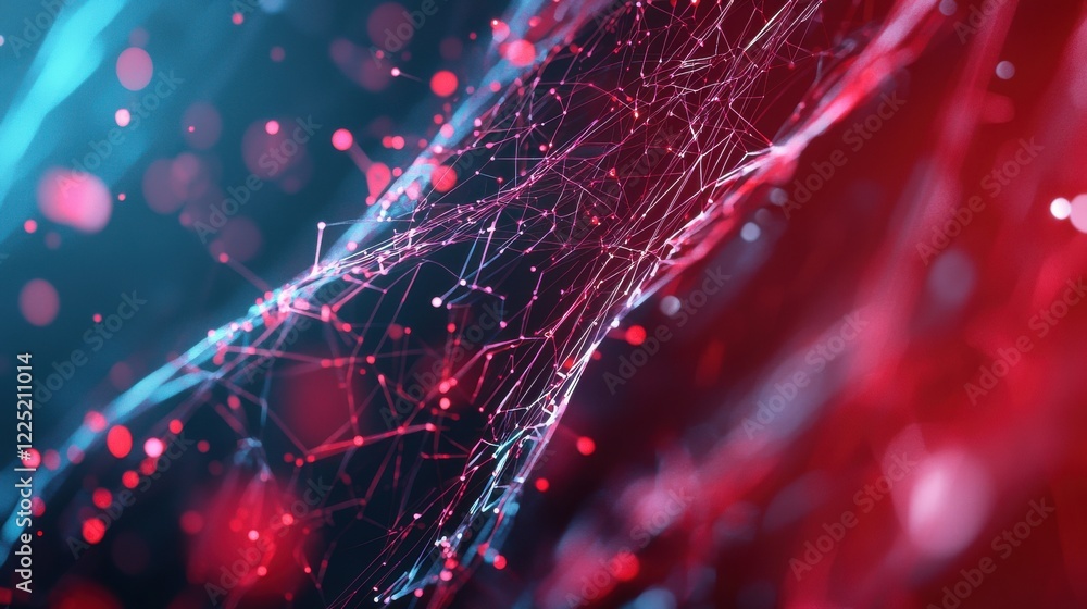 Poster glowing fractal digital abstract visualizing dynamic energy and technology