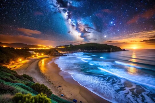 Galicia's La Lanzada Beach glows in stunning nighttime drone footage; a R&iacute;as Baixas masterpiece.