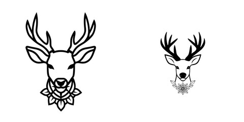 A portrait sketch of a deer adorned with a vintage ruffled collar