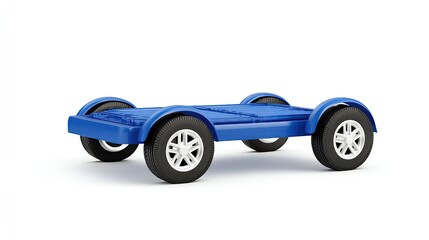Obraz premium blueprint style Blue toy car chassis on a white background blueprint object design