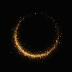 Obraz premium Golden Sparkle Swirl on Black Background