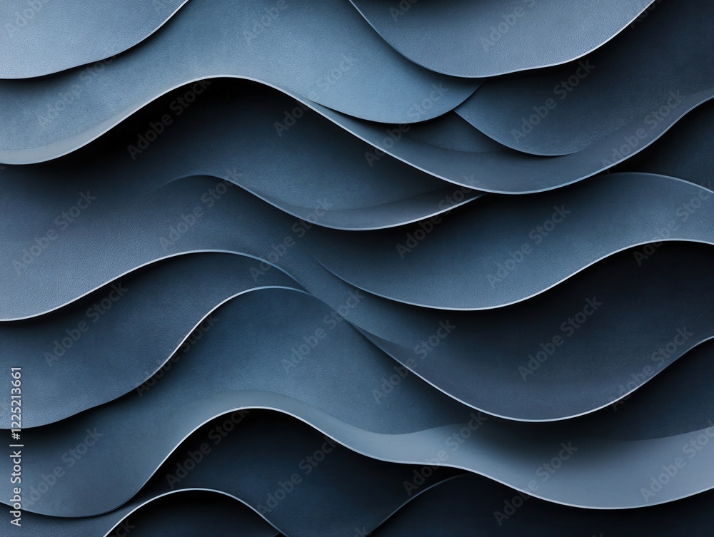Aufkleber abstract blue wave pattern with textured surface and smooth curves for modern design